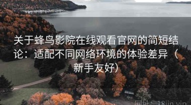 关于蜂鸟影院在线观看官网的简短结论：适配不同网络环境的体验差异（新手友好）