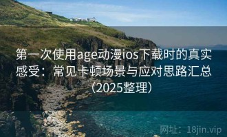 第一次使用age动漫ios下载时的真实感受：常见卡顿场景与应对思路汇总（2025整理）