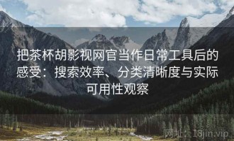 把茶杯胡影视网官当作日常工具后的感受：搜索效率、分类清晰度与实际可用性观察