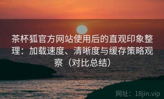 茶杯狐官方网站使用后的直观印象整理：加载速度、清晰度与缓存策略观察（对比总结）