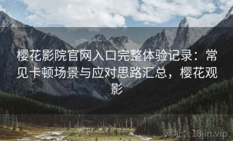 樱花影院官网入口完整体验记录：常见卡顿场景与应对思路汇总，樱花观影