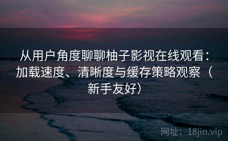 从用户角度聊聊柚子影视在线观看：加载速度、清晰度与缓存策略观察（新手友好）