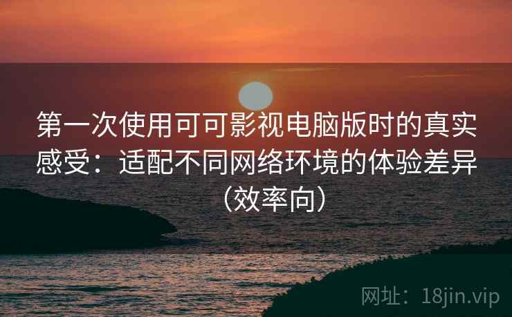 第一次使用可可影视电脑版时的真实感受:适配不同网络环境的体验差异(效率向) 第一次使用可可影视电脑版时的真实感受:适配不同网络环境的体验差异(效率向)